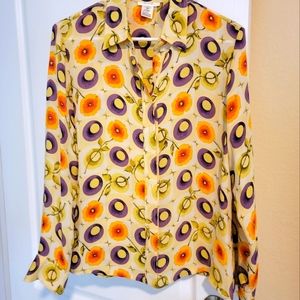 Long sleeve silk blouse